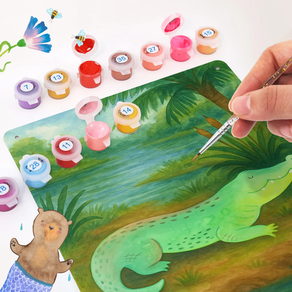 Paint by Numbers Metal Sign Crocodile Design gift ideas, vacation, Seafood, aquatic animals, ocean, shells, corals, reef, whale, narwhal, sea urchin, lobster, platypus, manatee, crocodile, shrimp, gifts for seafood lovers, water world, underwater animals, underwater world, deep sea, seafood fans, seafood decoration, seafood posters, adventurousness, to be crazy, to be spontaneous, best friend, girlfriend, crocodiles, favorite person