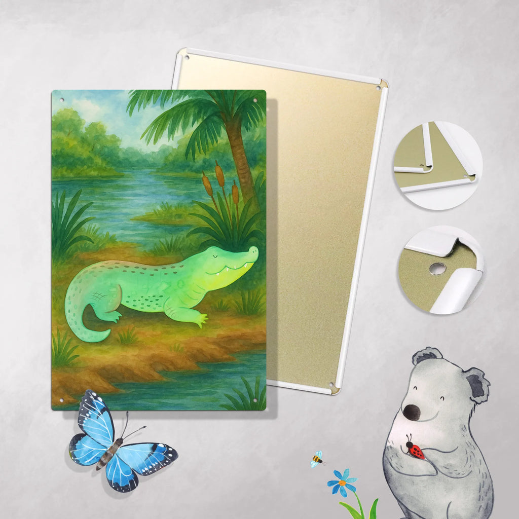 Paint by Numbers Metal Sign Crocodile Design gift ideas, vacation, Seafood, aquatic animals, ocean, shells, corals, reef, whale, narwhal, sea urchin, lobster, platypus, manatee, crocodile, shrimp, gifts for seafood lovers, water world, underwater animals, underwater world, deep sea, seafood fans, seafood decoration, seafood posters, adventurousness, to be crazy, to be spontaneous, best friend, girlfriend, crocodiles, favorite person