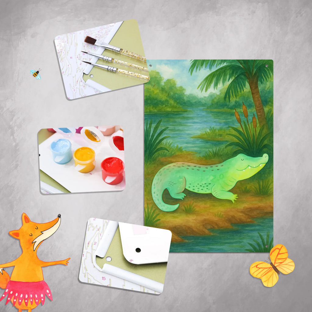 Paint by Numbers Metal Sign Crocodile Design gift ideas, vacation, Seafood, aquatic animals, ocean, shells, corals, reef, whale, narwhal, sea urchin, lobster, platypus, manatee, crocodile, shrimp, gifts for seafood lovers, water world, underwater animals, underwater world, deep sea, seafood fans, seafood decoration, seafood posters, adventurousness, to be crazy, to be spontaneous, best friend, girlfriend, crocodiles, favorite person