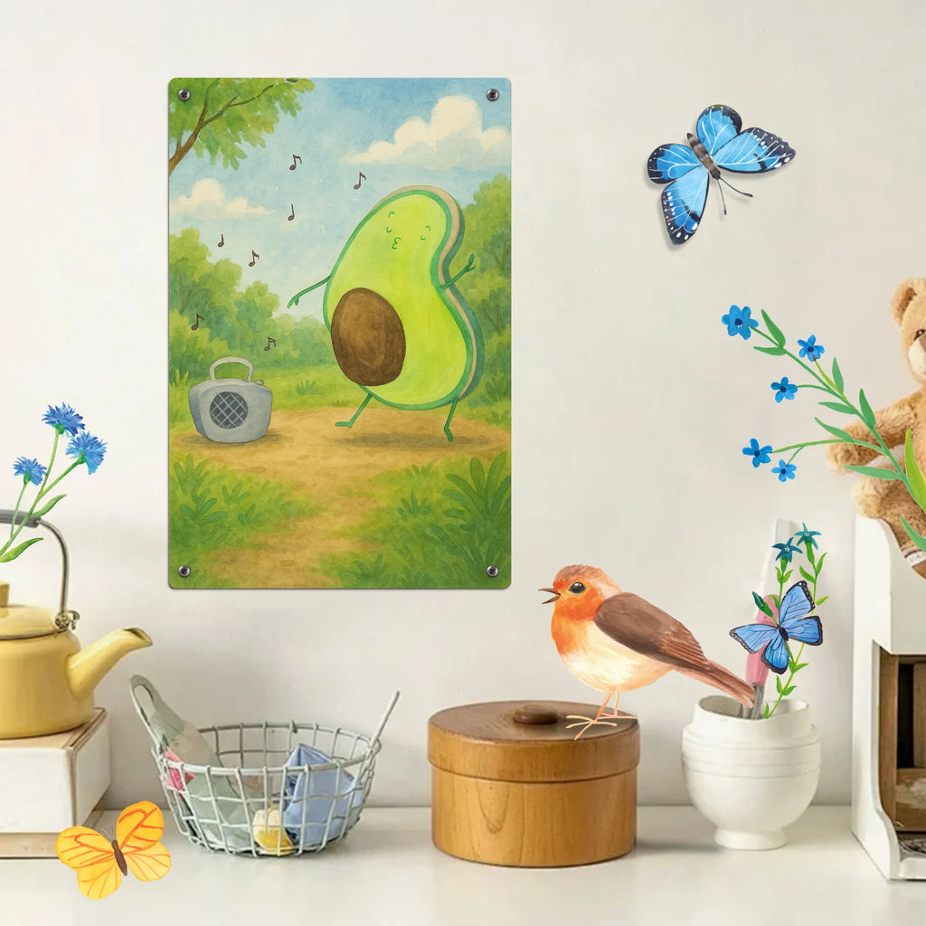 Metalowy szyld do malowania po numerach Awokado tańczyć Design Awokado, Warzywa, Wegan, Zdrowy