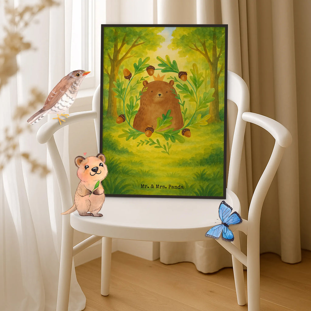 Plakat Niedźwiedź król Design Niedźwiedź, Miś, Pluszowy miś