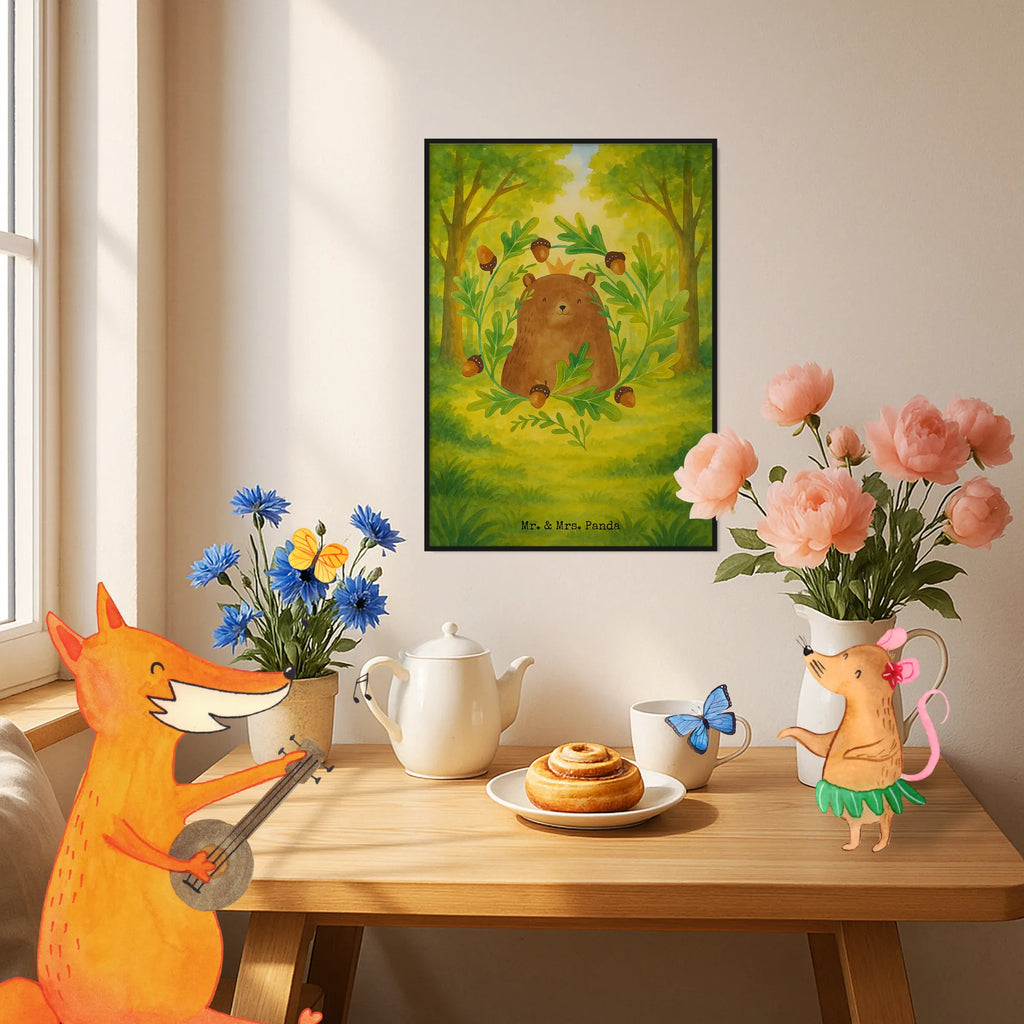 Plakat Niedźwiedź król Design Niedźwiedź, Miś, Pluszowy miś