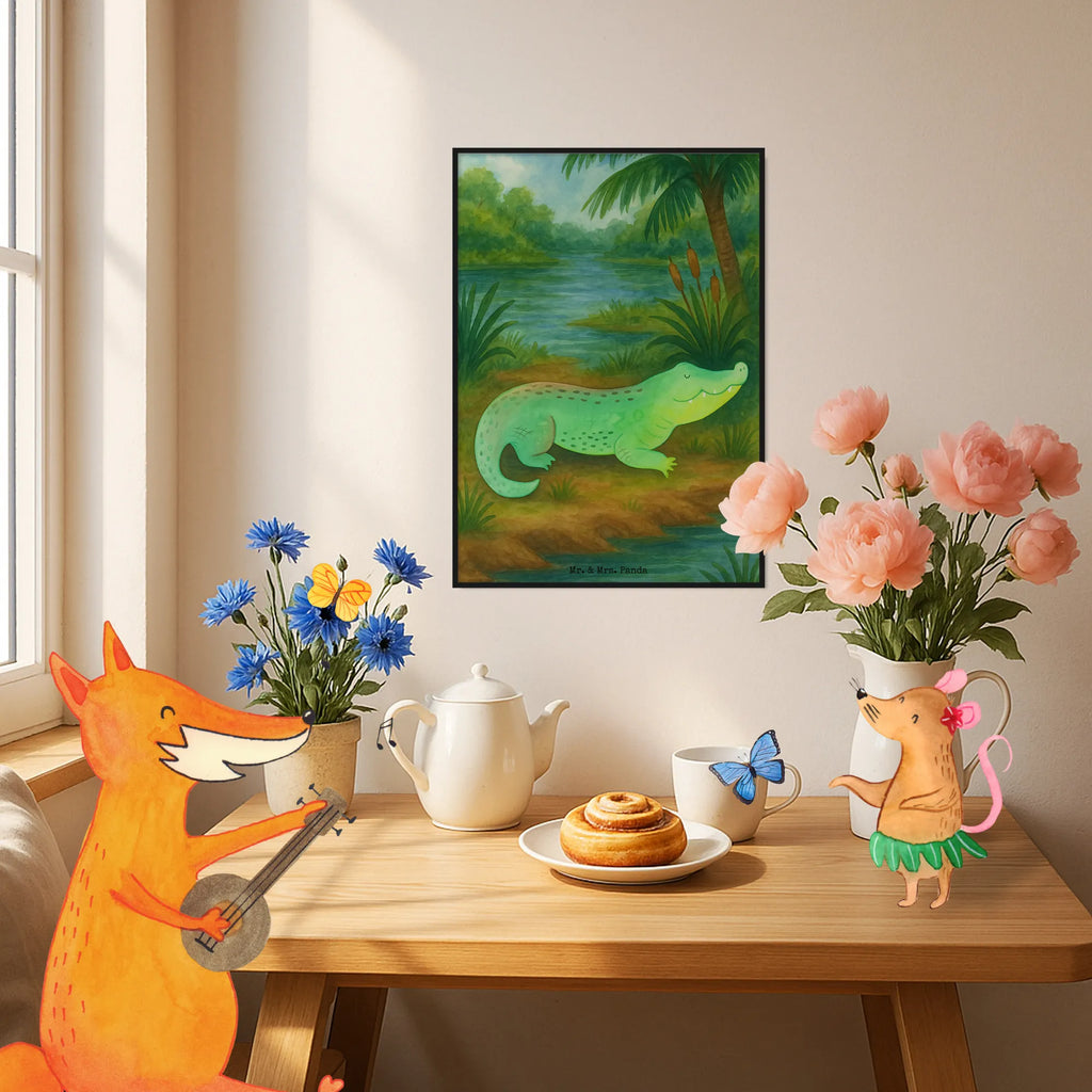 Poster Crocodile Design seafood posters, seafood decoration, seafood fans, deep sea, underwater world, underwater animals, water world, gifts for seafood lovers, shrimp, crocodile, manatee, platypus, lobster, sea urchin, narwhal, gift ideas, whale, reef, corals, vacation, shells, ocean, aquatic animals, Seafood, best friend, to be spontaneous, girlfriend, favorite person, adventurousness, to be crazy, crocodiles