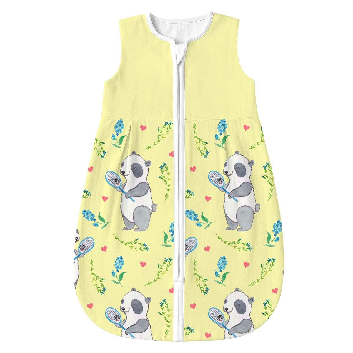 Schlafsack Baby Panda Badminton  Muster Schlafsack Baby, Babyschlafsack, Geschenk, Sport, Sportart, Hobby, Schenken, Danke, Dankeschön, Auszeichnung, Gewinn, Sportler, Badminton spielen, Badminton