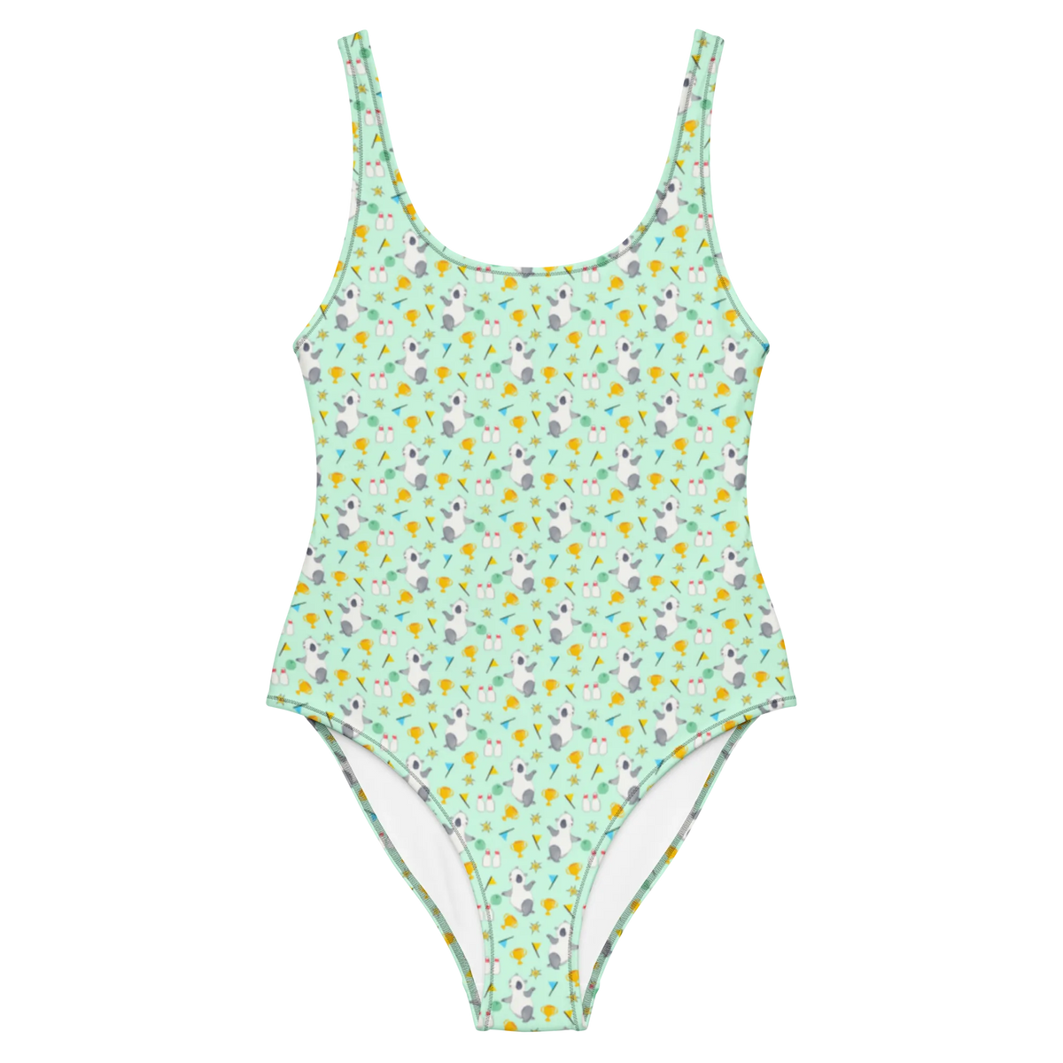Swimsuit panda bowling award, athlete, thank you, Gift, giving, profit, bowling party, go bowling, bowling trip, bowling alley