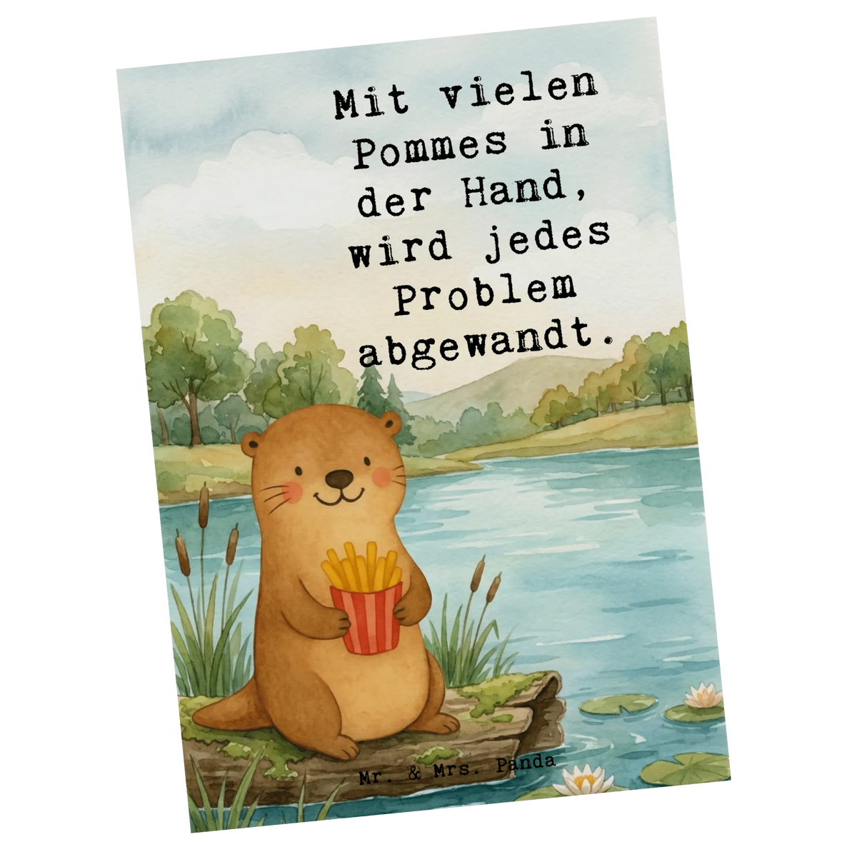 Pocztówka Otter See Pommes Design Kunstkarten, Grußkarte, Kunstkarte, Ansichtskarten, Postkarten, Designkarte, Fotokarte, Motivkarte, Spruchkarte, Einzelkarte, Postkarte, Bildkarte, Ansichtskarte