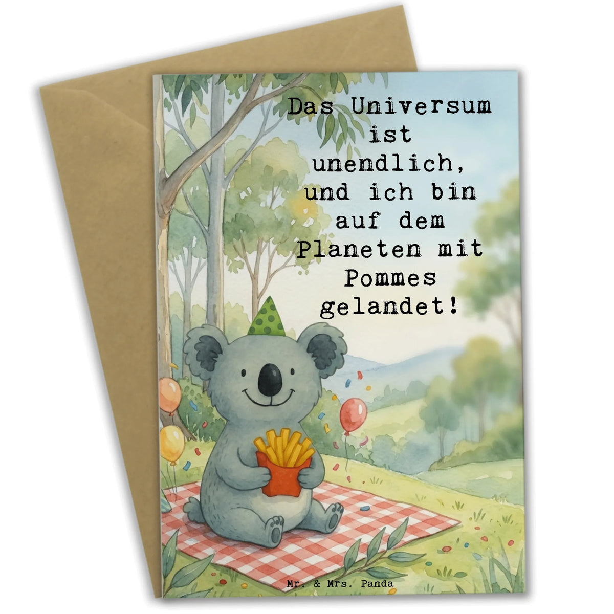 Kartka okolicznościowa Koala Pommes Design osterkarten, hochzeitskarten, Spruchkarte, vatertagskarte, osterkarte, Grußkarte, dankeskarten, kommunionskarte, Motivkarte, Glückwunschkarte, Babykarte, Klappkarte, genesungskarte, Neujahrskarte, glückwunschkarten, Abiturkarte, Firmungskarte, Grußkarten, Valentinstagskarte, einladungskarten, Jubiläumskarte, weihnachtskarten