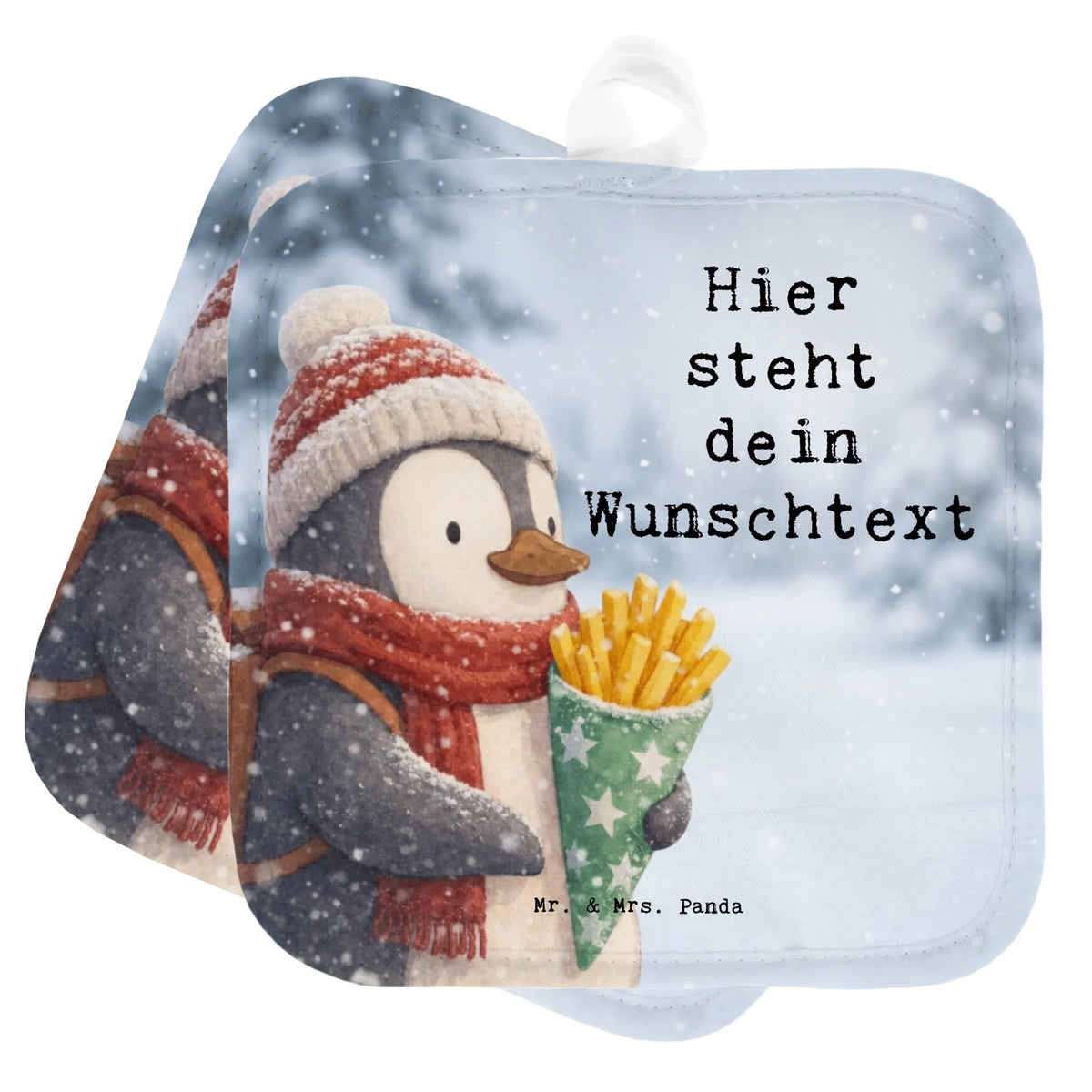 Personalised pot holder Pinguin Winter Pommes Design Topflappen Personalisiert, Topflappen selbst gestalten, Topfhandschuhe mit Namen, Topflappen bedrucken, Küchenzubehör personalisiert, Topflappen Set Personalisiert, Personalisierte Topflappen, Personalisierte Topfhandschuhe, Küchenaccessoires personalisiert, Topfhandschuhe personalisiert, Topflappen mit Namen, Küchentextilien personalisiert