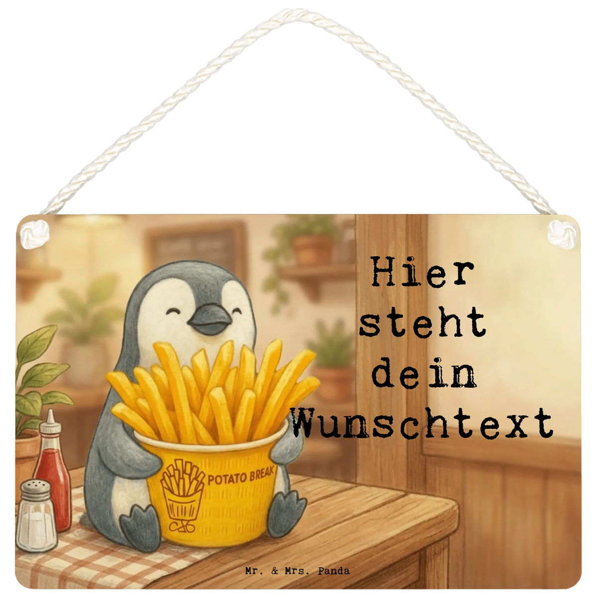 Personalisiertes Deko Schild Pinguin Pommes Eimer Design Dekoschild Personalisiert, Schild personalisiert, Namensschilder personalisiert, Personalisiertes Deko Schild, Personalisiertes Schild, Türschilder personalisiert, Personalisiertes Holzschild, Türschilder mit Namen