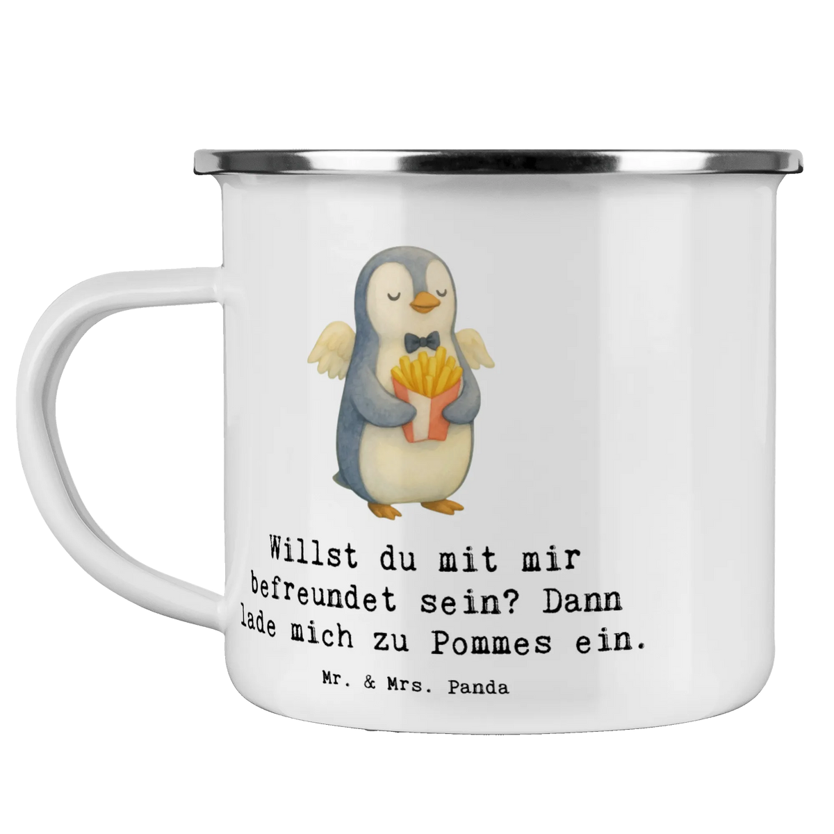 Camping Emaille Tasse Pinguin Engel Pommes Wanderbecher, Reisetasse, Emailletasse, Emaillebecher, Campingtasse, Reisebecher, Emaille Tasse, Becher Emaille, Teebecher, Pott, Teetasse, Motivtasse, Blechtasse, Metallbecher, Outdoor Tasse, Outdoertasse, Tasse Emaille, Kaffeepott, Blechbecher, Wandertasse, Outdoor Becher, Campingbecher, Emaille Becher, Haferl
