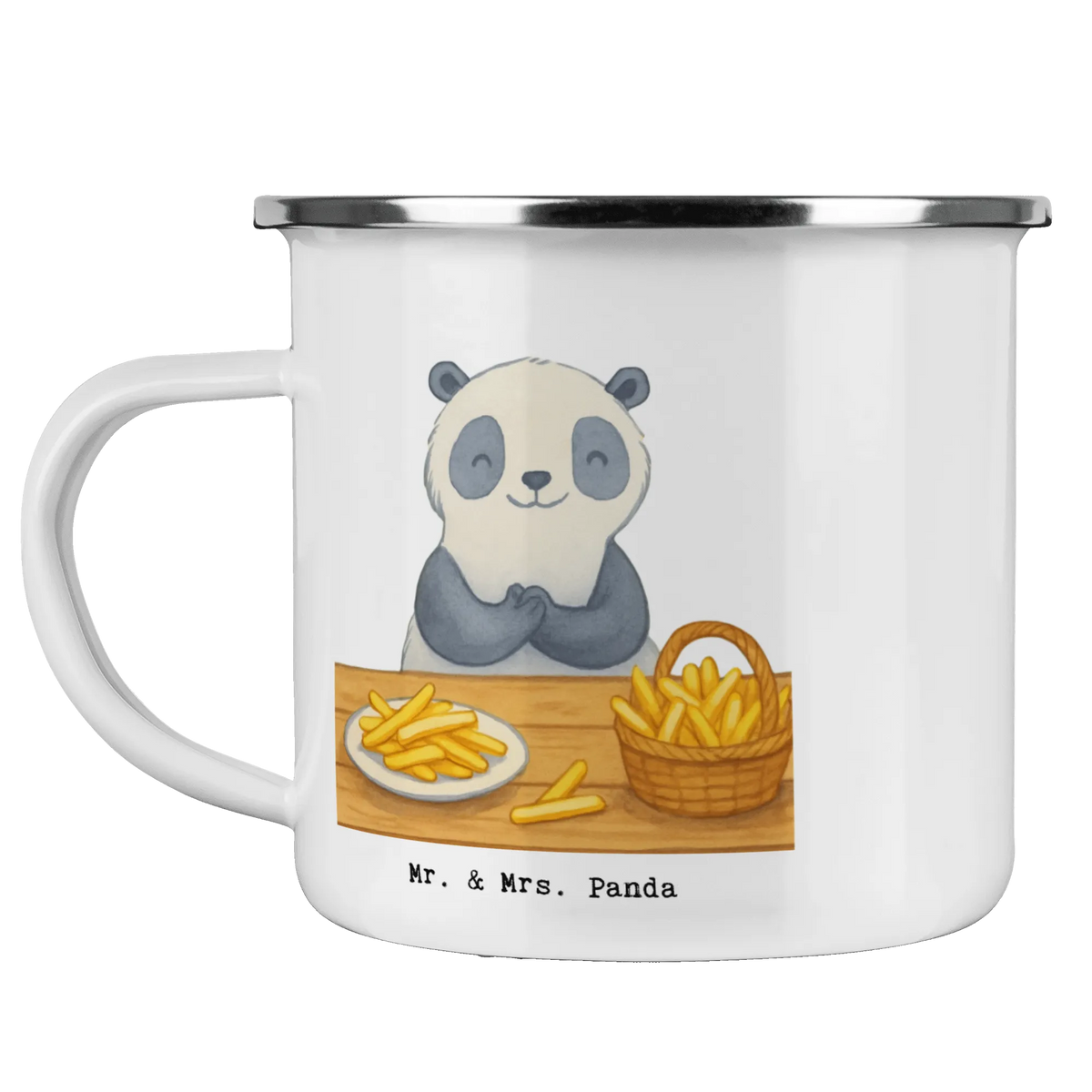 Kempingowy kubek emaliowany Panda Pommes Gebet Emaille Becher, Kaffeepott, Blechbecher, Campingtasse, Campingbecher, Teetasse, Blechtasse, Reisebecher, Wandertasse, Emailletasse, Outdoor Tasse, Outdoor Becher, Tasse Emaille, Pott, Reisetasse, Becher Emaille, Wanderbecher, Motivtasse, Haferl, Metallbecher, Outdoertasse, Teebecher, Emaillebecher, Emaille Tasse