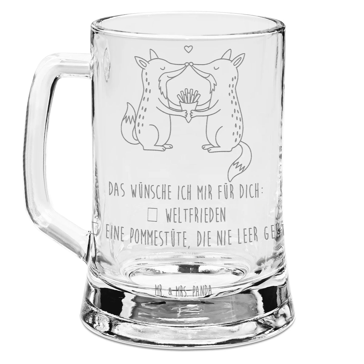 Engraved Beer Mug Füchse Liebe Pommes Glaskrug, Gravierter Bierkrug, Bierkrug Mr. & Mrs. Panda, Gravurseidel, ChatGPT:<br />Gravierbarer Bierkrug, Glasseidel, Bierkrug Mit Gravur, Lasergravur Bierkrug, Bierkrug Glas, Humpen, Bierkrug graviert, Panda Bierkrug, Glas Bierkrug, Gravurkrug, Krug, Gravurhumpen, Glasbierkrug, Bierkrug aus Glas, Seidel, Bierhumpen Mit Gravur, Glashumpen, Gravur Bierkrug, Glaskrug Mit Gravur, Bierhumpen, Bierseidel Mit Gravur