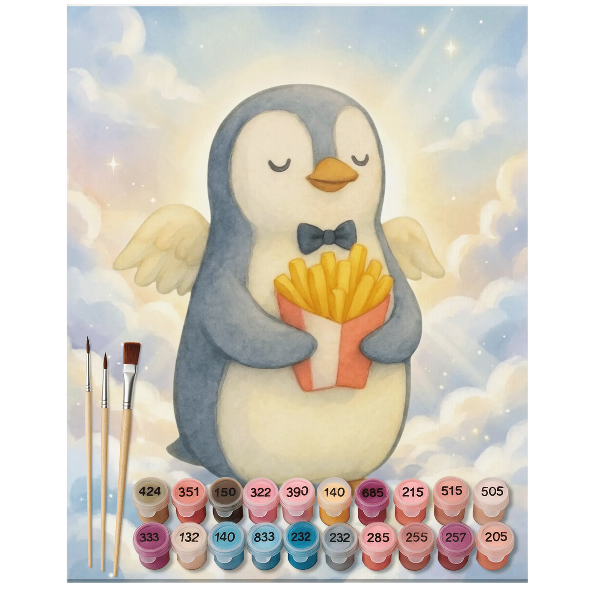 Malen nach Zahlen Pinguin Engel Pommes Design malerei nach zahlen, DIY Malen nach Zahlen, leinwand malerei, kreativ set, malen nach zahlen set, Malen mit Zahlen, Malen nach Zahlen Bild, Acryl Malen nach Zahlen, malset, diy set, leinwand malset, Malen nach Zahlen, acrylmalerei set, Malen nach Zahlen Leinwand, Zahlenbild, acryl malset