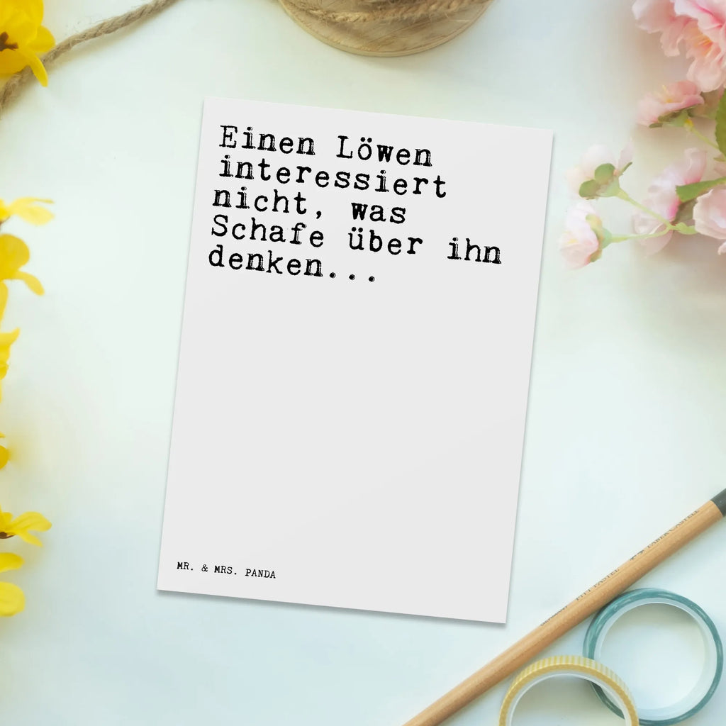 Postkarte Sprüche und Zitate Einen Löwen interessiert nicht, was Schafe über ihn denken... Postkarte, Einladung Geburtstag, Einladung, Geburtstagskarte, Geschenkkarte, Karte, Ansichtskarte, Grußkarte, Ansichtskarten, Einladungskarten Geburtstag, Dankeskarte, Einladungskarte, Spruch, Sprüche, lustige Sprüche, Weisheiten, Zitate, Spruch Geschenke, Spruch Sprüche Weisheiten Zitate Lustig Weisheit Worte