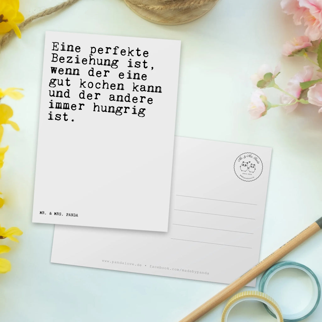 Postcard Eine perfekte Beziehung ist,... letter, card, gift, gift card, postcards, invitation, paper, Postcard, invitation card, saying, sayings, funny, wisdom, quotes, Sayings Proverbs Wisdom Quotes Funny Wisdom Words