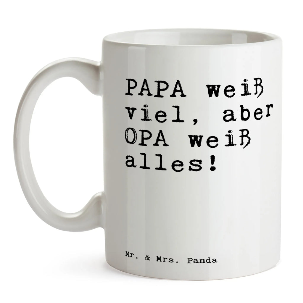 Tasse Sprüche und Zitate PAPA weiß viel, aber OPA weiß alles! Tasse, Geschenktasse, Kaffeetasse, Bürotasse, Porzellantasse, Tasse mit Zitaten, Teetasse, Keramiktasse, Tasse mit Motiven, Spruch, Sprüche, lustige Sprüche, Weisheiten, Zitate, Spruch Geschenke, Spruch Sprüche Weisheiten Zitate Lustig Weisheit Worte