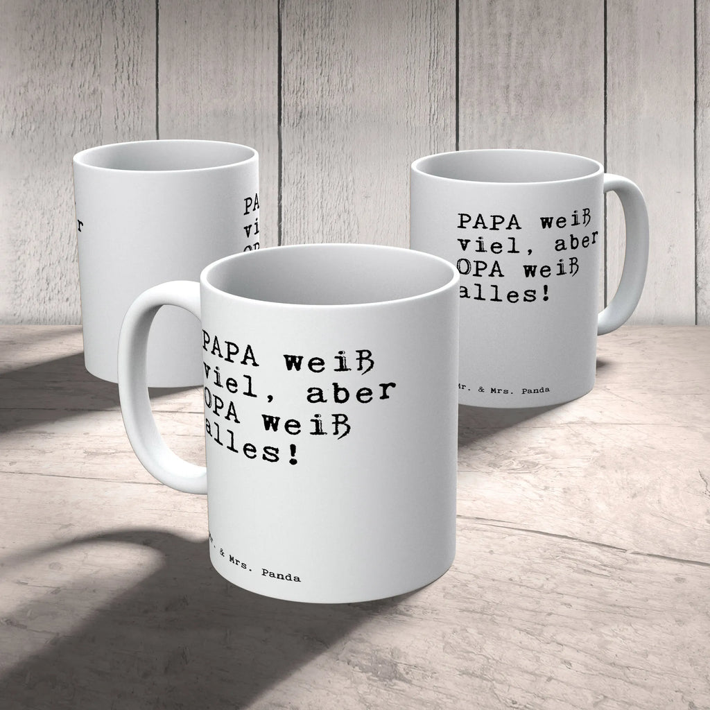 Tasse Sprüche und Zitate PAPA weiß viel, aber OPA weiß alles! Tasse, Geschenktasse, Kaffeetasse, Bürotasse, Porzellantasse, Tasse mit Zitaten, Teetasse, Keramiktasse, Tasse mit Motiven, Spruch, Sprüche, lustige Sprüche, Weisheiten, Zitate, Spruch Geschenke, Spruch Sprüche Weisheiten Zitate Lustig Weisheit Worte