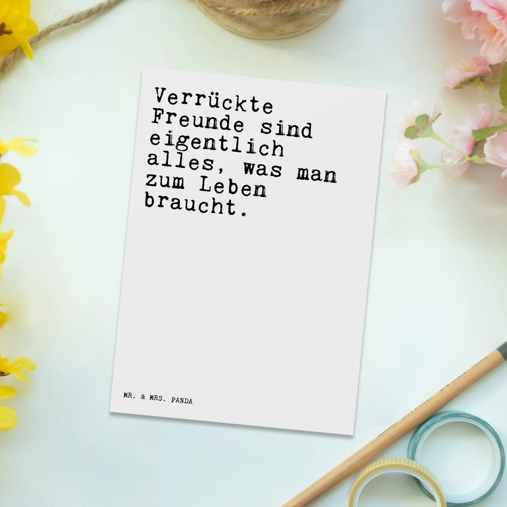 Postcard Verrückte Freunde sind eigentlich... gift card, card, gift, paper, letter, invitation card, Postcard, postcards, invitation, saying, sayings, funny, wisdom, quotes, Sayings Proverbs Wisdom Quotes Funny Wisdom Words