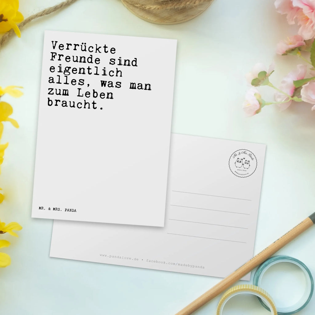 Postcard Verrückte Freunde sind eigentlich... gift card, card, gift, paper, letter, invitation card, Postcard, postcards, invitation, saying, sayings, funny, wisdom, quotes, Sayings Proverbs Wisdom Quotes Funny Wisdom Words