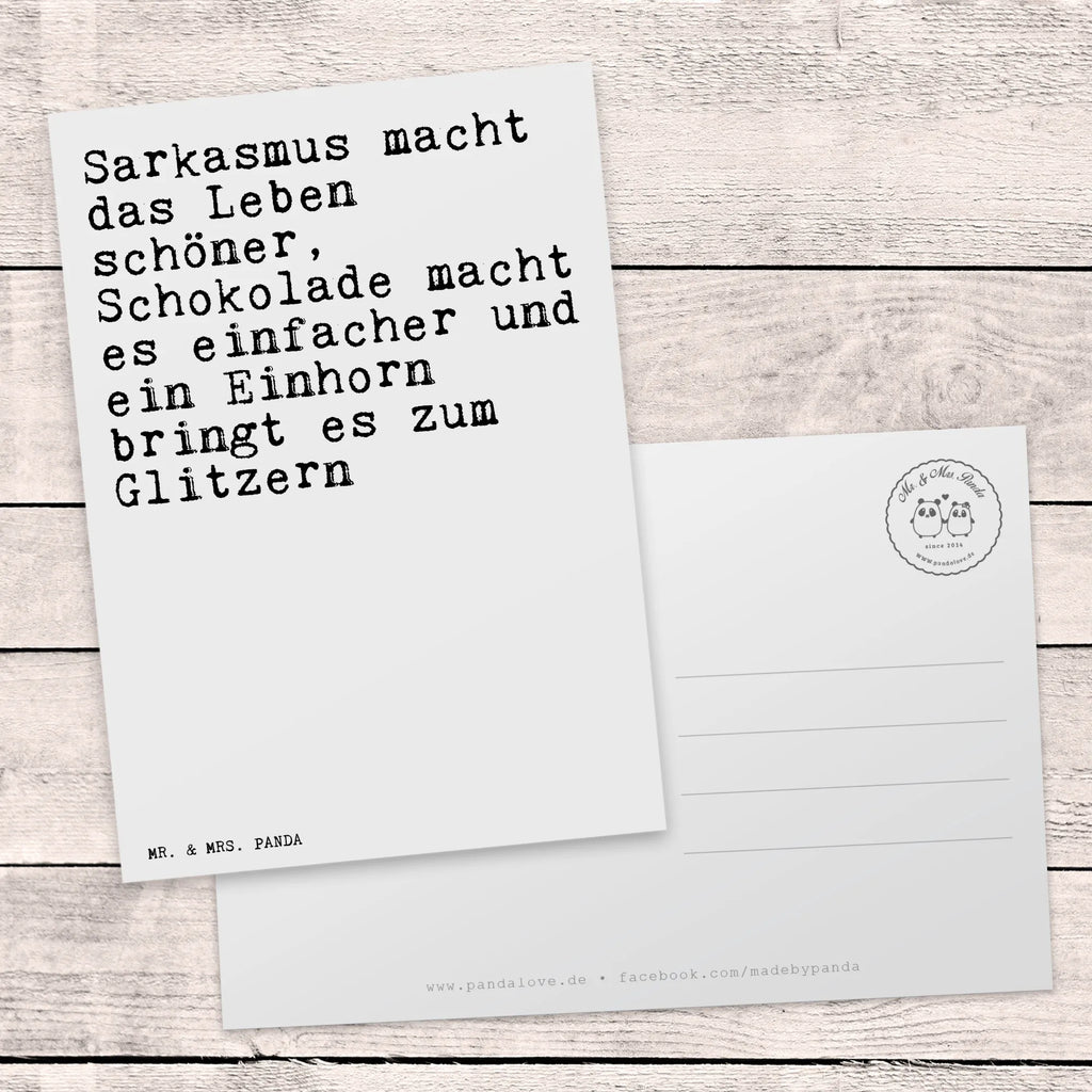 Postcard Sarkasmus macht das Leben... Postcard, postcards, letter, gift, card, invitation, invitation card, gift card, paper, saying, sayings, funny, wisdom, quotes, Sayings Proverbs Wisdom Quotes Funny Wisdom Words