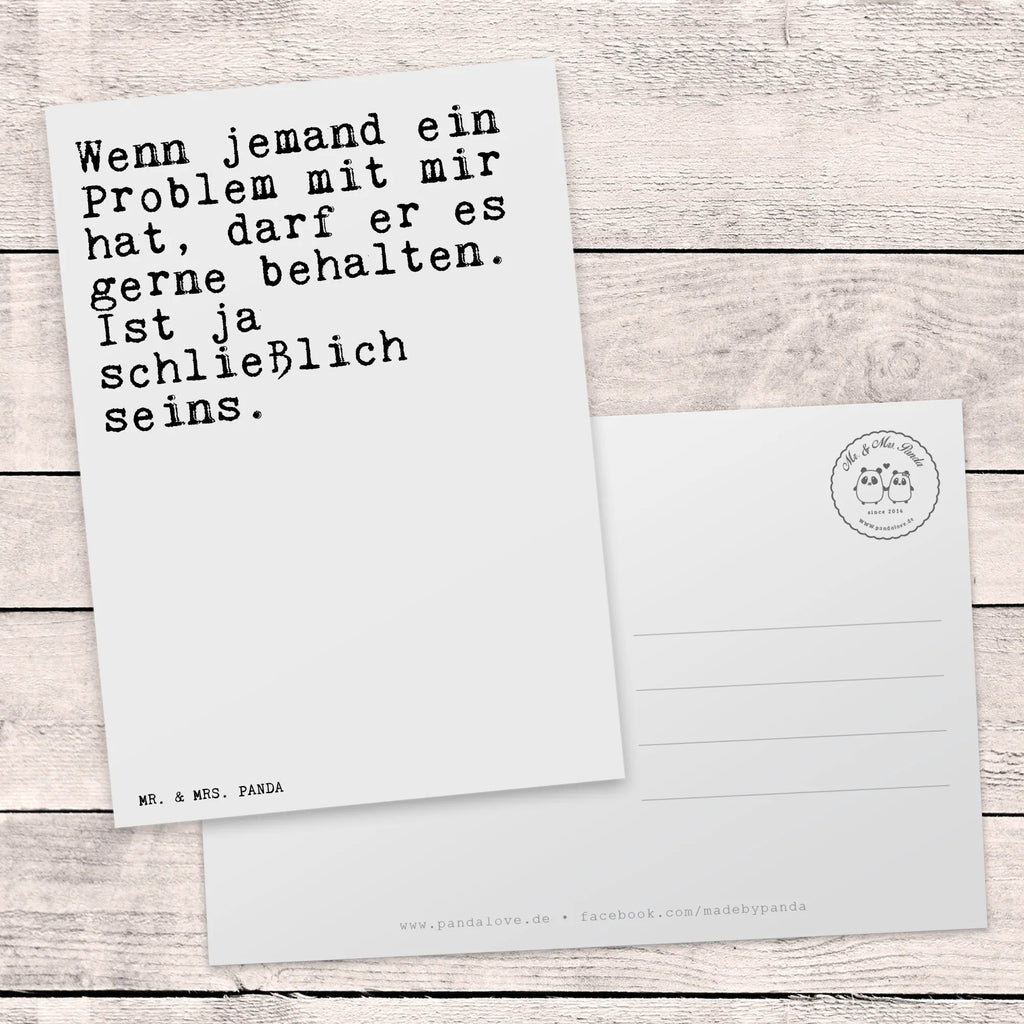 Postcard Wenn jemand ein Problem... invitation card, paper, card, invitation, Postcard, postcards, letter, gift card, gift, saying, sayings, funny, wisdom, quotes, Sayings Proverbs Wisdom Quotes Funny Wisdom Words