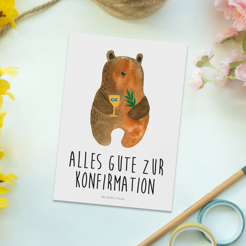 Postcard bear confirmation kunstkarte, spruchkarte, bildkarte, Designkarte, Ansichtskarten, Kunstkarten, Postkarten, einzelkarte, Motivkarte, Fotokarte, Ansichtskarte, Postkarte, Grußkarte, Bär, Teddy, Teddybär, Konfirmation, Gottesdienst, Kirche, Evangelisch