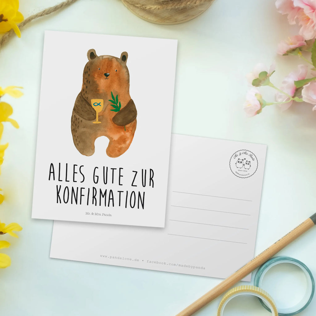 Postcard bear confirmation kunstkarte, spruchkarte, bildkarte, Designkarte, Ansichtskarten, Kunstkarten, Postkarten, einzelkarte, Motivkarte, Fotokarte, Ansichtskarte, Postkarte, Grußkarte, Bär, Teddy, Teddybär, Konfirmation, Gottesdienst, Kirche, Evangelisch