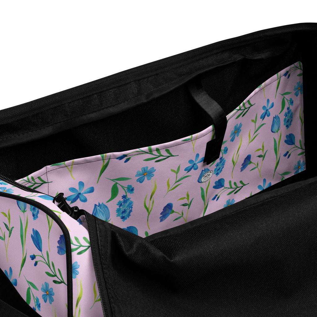 Reisetasche Sommergedanken Design Reisetasche, Sporttasche, Blumen, Blumenmuster, blaue Blumen, blaues Muster, Aquarell