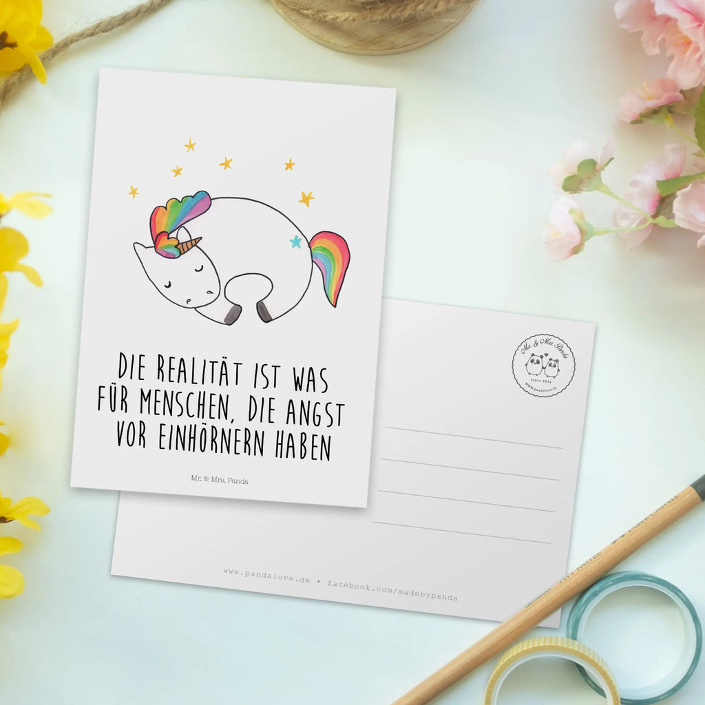 Postcard unicorn Night card, postcards, letter, invitation card, paper, Postcard, invitation, gift card, gift, unicorn, unicorns, fun, girlfriend, calm, dream, Unicorn, Unicorn saying, reality, present girlfriend, funny saying, people