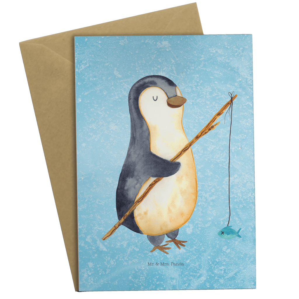 Grußkarte Pinguin Angler Klappkarte, Einladungskarte, Glückwunschkarte, Hochzeitskarte, Geburtstagskarte, Karte, Pinguin, Pinguine, Angeln, Angler, Tagträume, Hobby, Plan, Planer, Tagesplan, Neustart, Motivation, Geschenk, Freundinnen, Geschenkidee, Urlaub, Wochenende