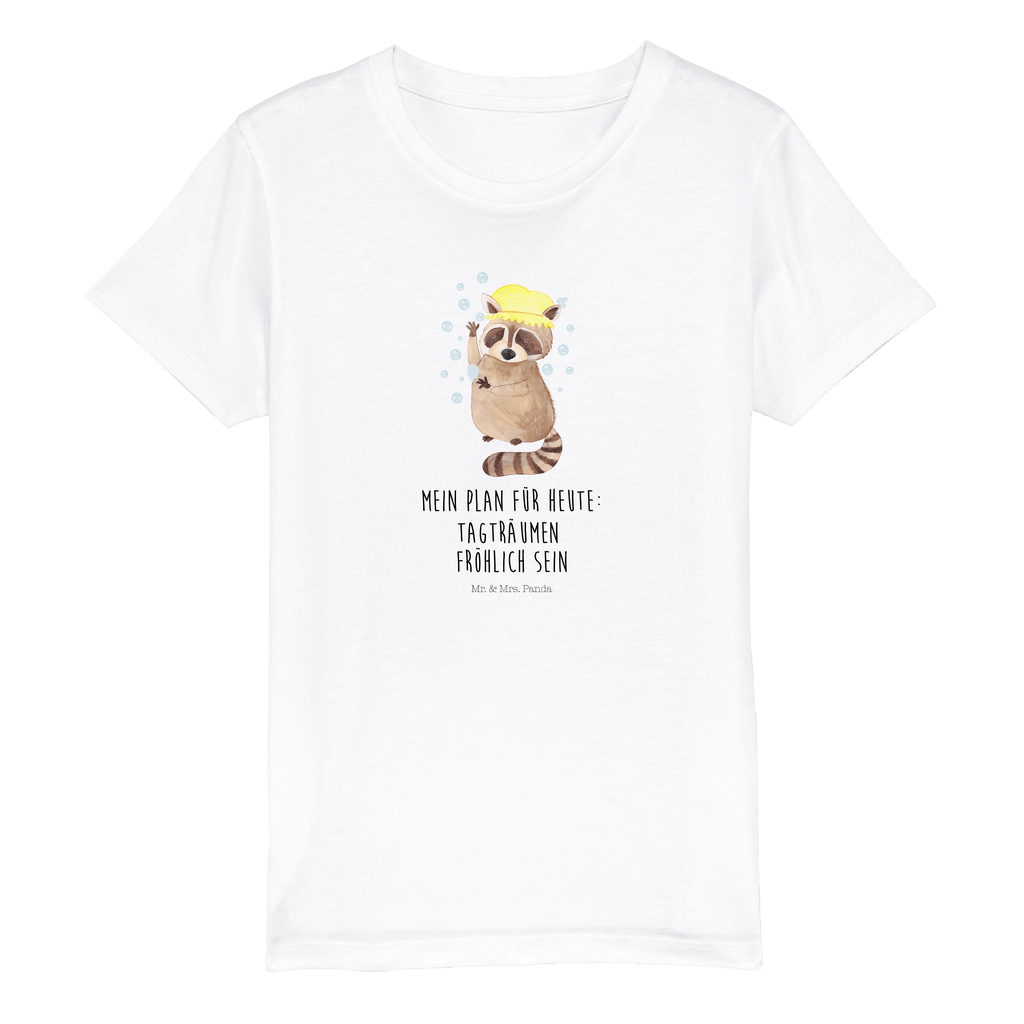 Organic Kinder T-Shirt Waschbär Kinder T-Shirt, Kinder T-Shirt Mädchen, Kinder T-Shirt Jungen, Tiermotive, Gute Laune, lustige Sprüche, Tiere, Waschbär, Tagträumen, Plan, Fröhlich, waschen, Seifenblasen