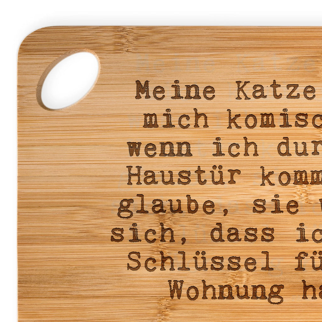 Bambus - deska do krojenia Meine Katze guckt mich... Przysłowie, przysłowia, zabawne przysłowia, mądrości, cytaty, prezenty z przysłowiami