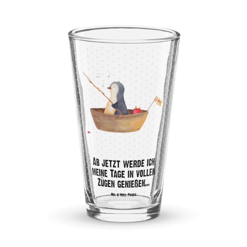 Premium Trinkglas Pinguin Angelboot Trinkglas, Glas, Pint Glas, Bierglas, Cocktail Glas, Wasserglas, Pinguin, Pinguine, Angeln, Boot, Angelboot, Lebenslust, Leben, genießen, Motivation, Neustart, Neuanfang, Trennung, Scheidung, Geschenkidee Liebeskummer