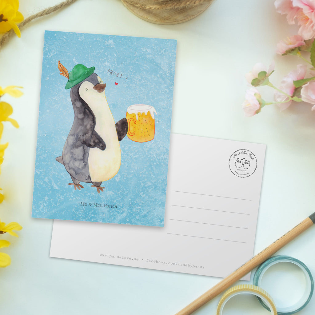 Postkarte Pinguin Bier Postkarte, Karte, Geschenkkarte, Grußkarte, Einladung, Ansichtskarte, Geburtstagskarte, Einladungskarte, Dankeskarte, Pinguin, Pinguine, Bier, Oktoberfest