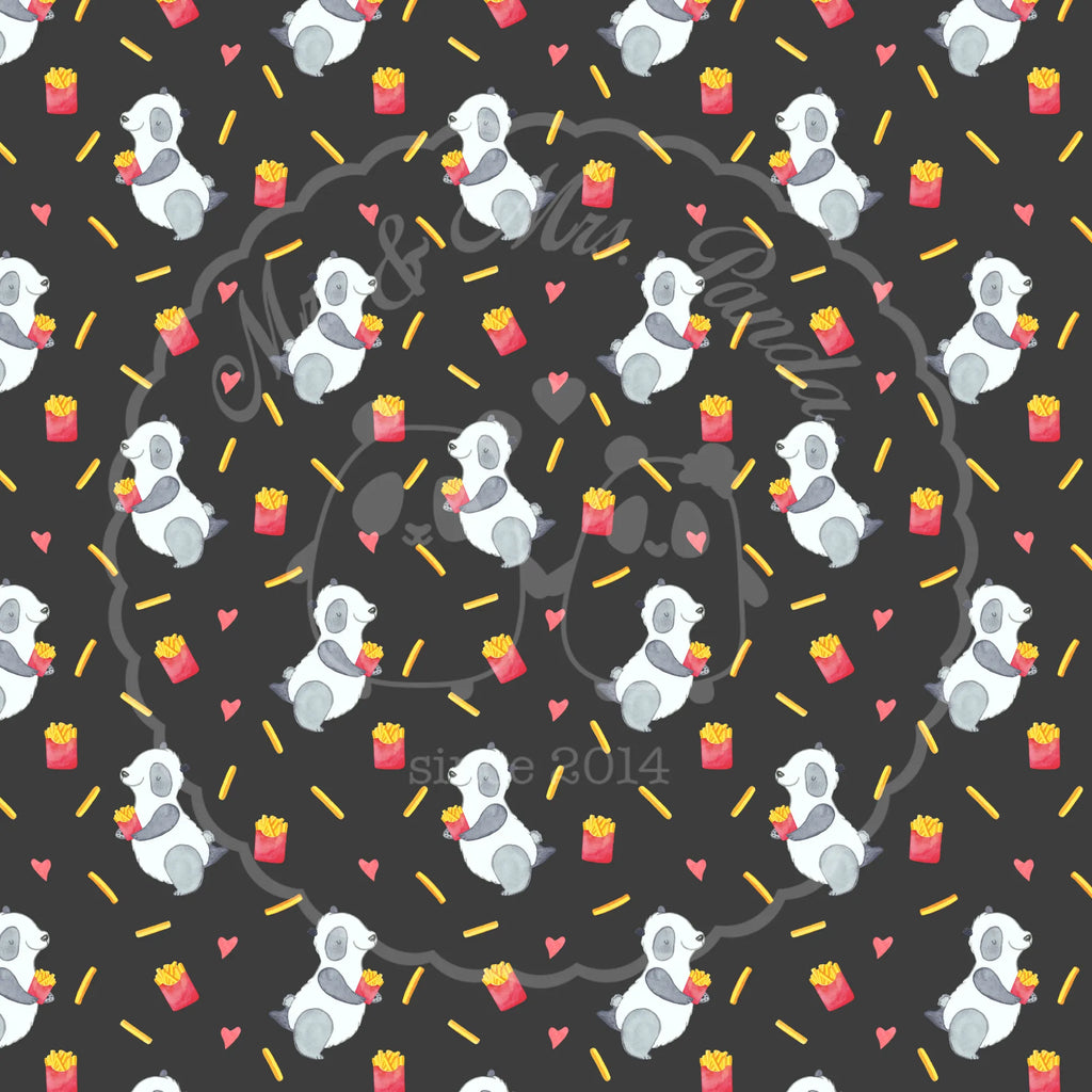 Sherpa cuddly blanket Panda Fries Pommes, Panda Muster, Panda, Pommes Muster