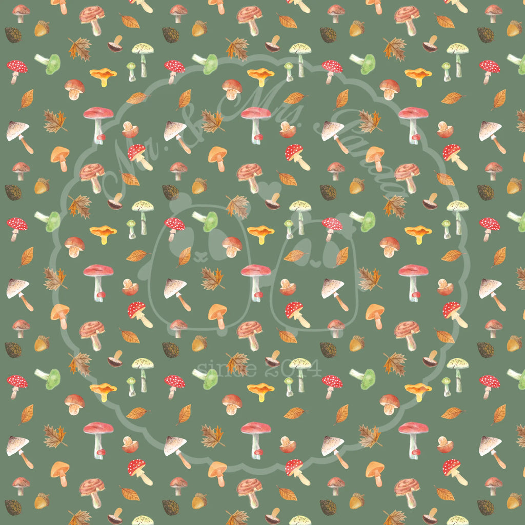 Sherpa Kuscheldecke Pilz Wald Muster Pilze, Wald, Pilz Muster, Laub Muster