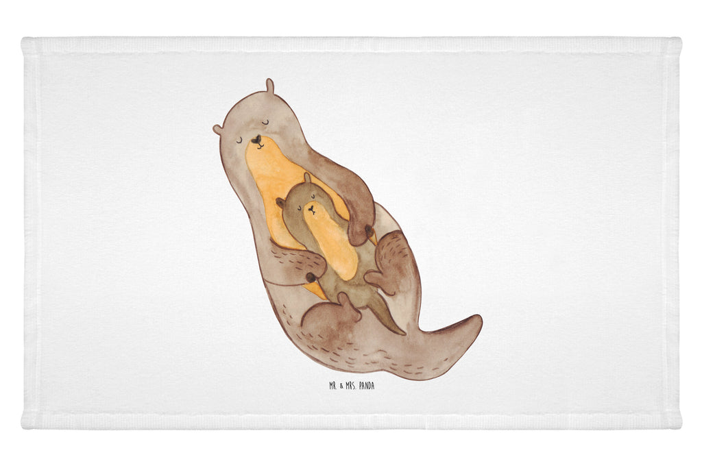 Handtuch Otter mit Kind Handtuch, Badehandtuch, Badezimmer, Handtücher, groß, Kinder, Baby, Otter, Fischotter, Seeotter, Otter Seeotter See Otter