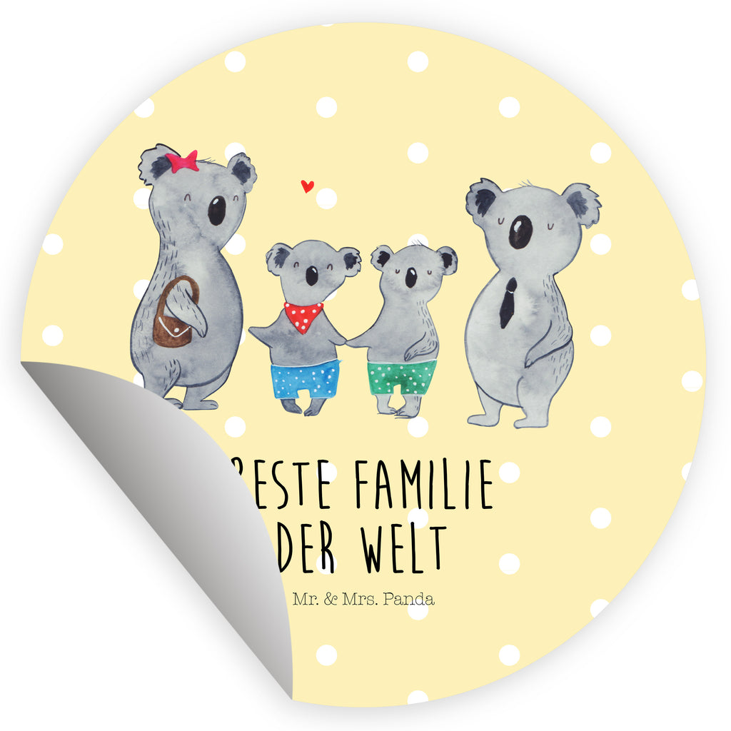 Rund Aufkleber Koala Familie zwei Sticker, Aufkleber, Etikett, Familie, Vatertag, Muttertag, Bruder, Schwester, Mama, Papa, Oma, Opa, Koala, Koalabär, beste Familie, Familienzeit, Familienleben, Koalafamilie, Lieblingsfamilie