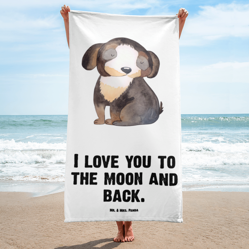 XL Badehandtuch Hund entspannt Handtuch, Badetuch, Duschtuch, Strandtuch, Saunatuch, Hund, Hundemotiv, Haustier, Hunderasse, Tierliebhaber, Hundebesitzer, Sprüche, schwarzer Hund, Hundeliebe, Liebe, Hundeglück