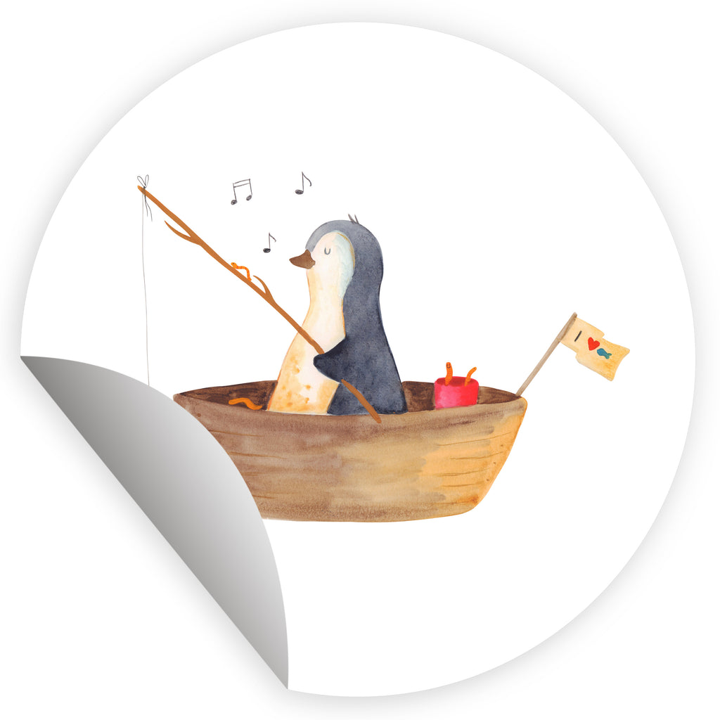 Rund Aufkleber Pinguin Angelboot Sticker, Aufkleber, Etikett, Kinder, rund, Pinguin, Pinguine, Angeln, Boot, Angelboot, Lebenslust, Leben, genießen, Motivation, Neustart, Neuanfang, Trennung, Scheidung, Geschenkidee Liebeskummer