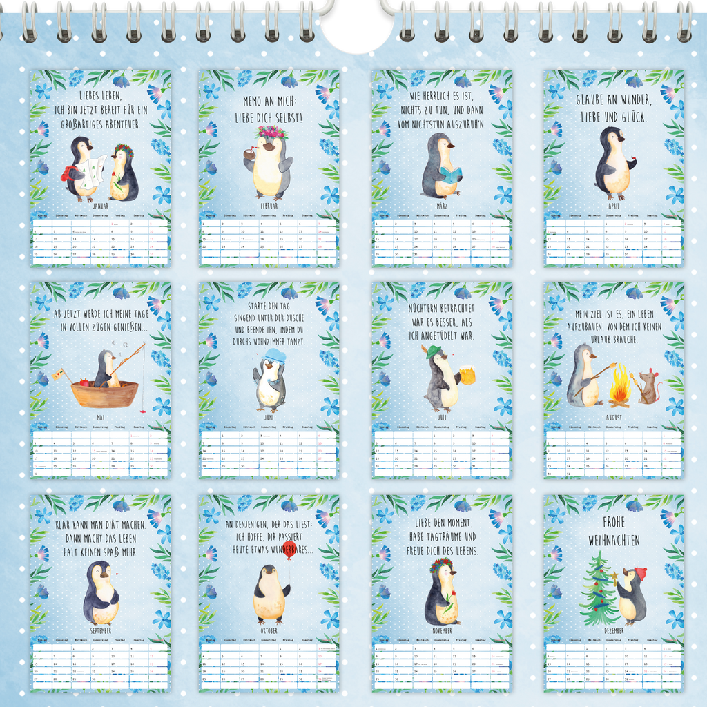 A4 Wandkalender 2024 Pinguin Collection Kalender, Jahreskalender, Terminplaner, Kalender mit Feiertagen, Küchenkalender, Pinguin