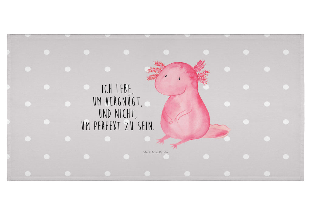 Handtuch Axolotl Handtuch, Badehandtuch, Badezimmer, Handtücher, groß, Kinder, Baby, Axolotl, Molch, Axolot, vergnügt, fröhlich, zufrieden, Lebensstil, Weisheit, Lebensweisheit, Liebe, Freundin