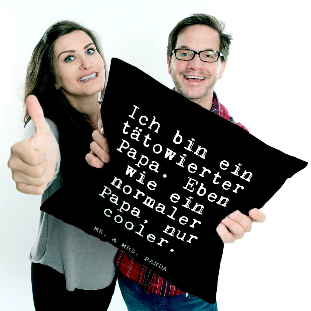 Cushion Ich bin ein tätowierter... pillow case, couch, 40x40, cushion, 40 x 40, pillows, sofa, fluffy, bed, soft, settee, Pillow, bedroom, pad, saying, sayings, funny, wisdom, quotes, Glizzer Spell Proverbs Wisdom Quotes Funny Wisdom Words