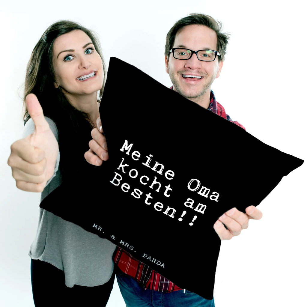 Cushion Meine Oma kocht am... pillows, settee, 40 x 40, pillow case, Pillow, fluffy, cushion, sofa, couch, soft, bedroom, pad, bed, 40x40, saying, sayings, funny, wisdom, quotes, Glizzer Spell Proverbs Wisdom Quotes Funny Wisdom Words