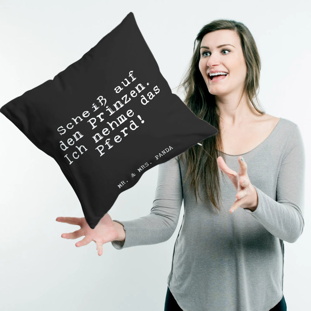 Cushion Scheiß auf den Prinzen.... Pillow, 40 x 40, fluffy, soft, pad, pillow case, settee, sofa, pillows, 40x40, cushion, bedroom, couch, bed, saying, sayings, funny, wisdom, quotes, Glizzer Spell Proverbs Wisdom Quotes Funny Wisdom Words