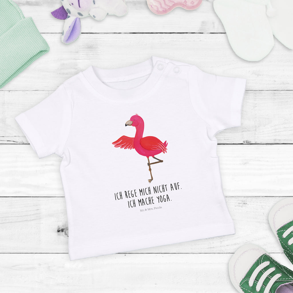 Organic Baby Shirt Flamingo Yoga Baby T-Shirt, Jungen Baby T-Shirt, Mädchen Baby T-Shirt, Shirt, Flamingo, Vogel, Yoga, Namaste, Achtsamkeit, Yoga-Übung, Entspannung, Ärger, Aufregen, Tiefenentspannung