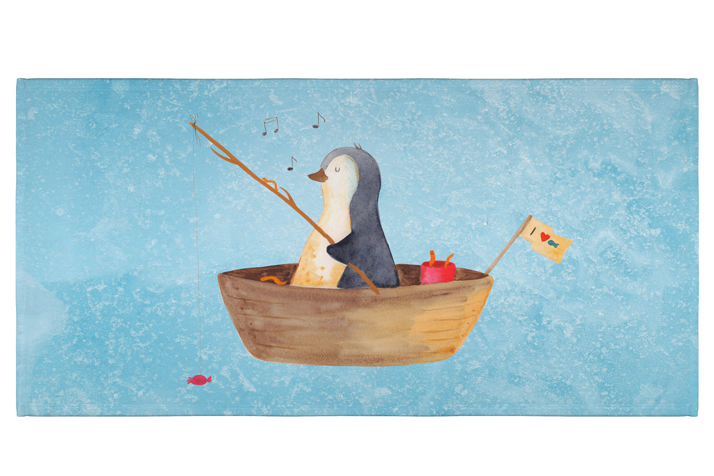 Handtuch Pinguin Angelboot Handtuch, Badehandtuch, Badezimmer, Handtücher, groß, Kinder, Baby, Pinguin, Pinguine, Angeln, Boot, Angelboot, Lebenslust, Leben, genießen, Motivation, Neustart, Neuanfang, Trennung, Scheidung, Geschenkidee Liebeskummer