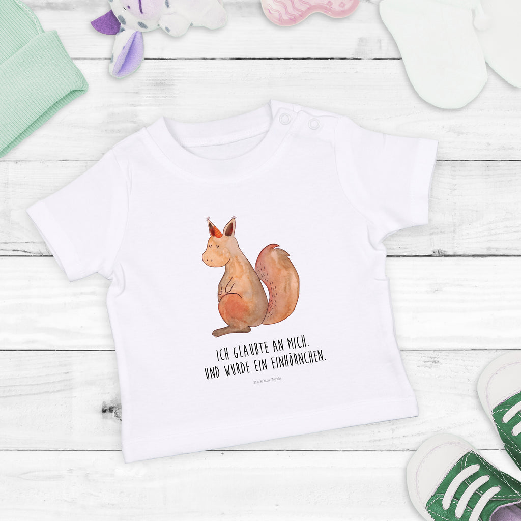 Organic Baby Shirt Einhorn Glauben Baby T-Shirt, Jungen Baby T-Shirt, Mädchen Baby T-Shirt, Shirt, Einhorn, Einhörner, Einhorn Deko, Pegasus, Unicorn, Einhörnchen, Eichhörnchen, Eichhorn