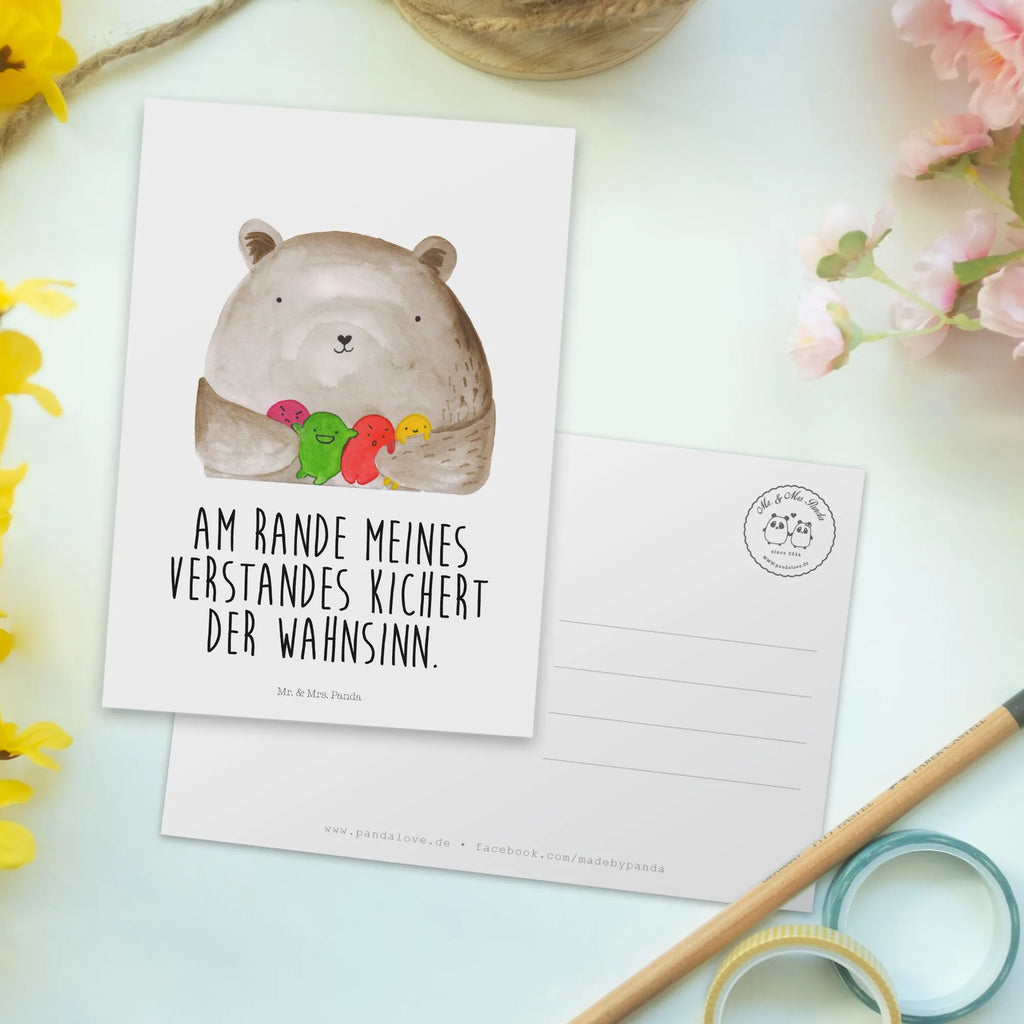 Postcard bear Feeling invitation, card, postcards, gift, letter, paper, gift card, Postcard, invitation card, bear, teddy, teddy bear, cuddly toy, Madness, Bear