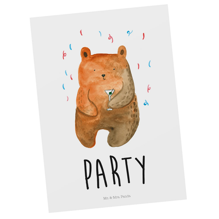 Postkarte Bär Party
